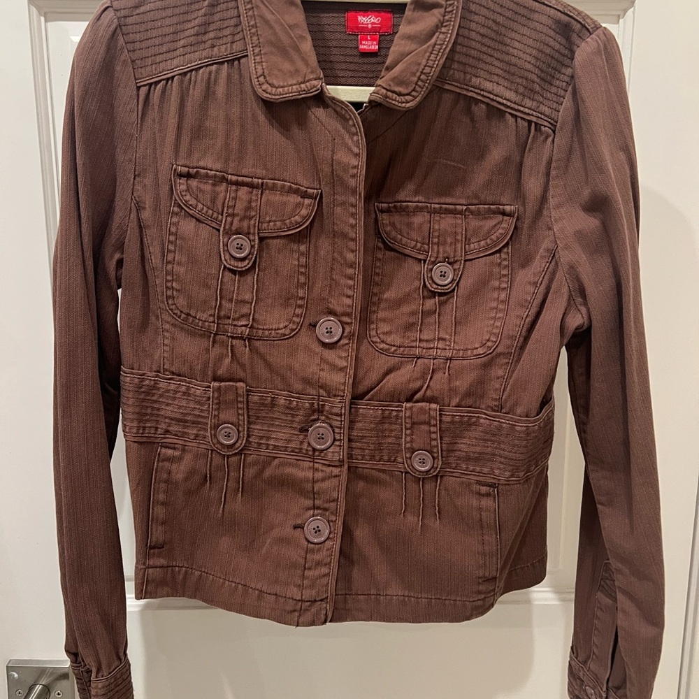 Trendy Brown Jean Jacket